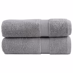 vidaXL Premium Sauna Towels Absorbent Bath Towel 2 pcs Grey 600gsm 100% Cotton - grey, 50 x 100 cm