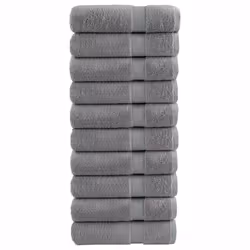 vidaXL Premium Hand Towels Shower Bath Towel Cream 600 gsm 100% Cotton - grey, 70 x 140 cm/ 10 pcs