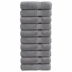 vidaXL Premium Hand Towels Shower Bath Towel Cream 600 gsm 100% Cotton - grey, 70 x 140 cm/ 10 pcs