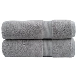 vidaXL Premium Sauna Towels Absorbent Bath Towel 2 pcs Grey 600gsm 100% Cotton - grey, 100 x 150 cm