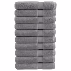 vidaXL Premium Sauna Towels Guest Bath Towel 10 pcs Grey 600gsm 100% Cotton - grey, 100 x 200 cm/ 10 pcs