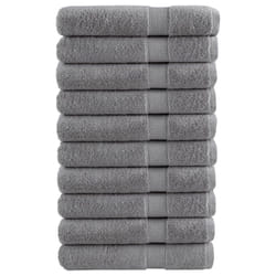 vidaXL Premium Sauna Towels Guest Bath Towel 10 pcs Grey 600gsm 100% Cotton - grey, 100 x 200 cm/ 10 pcs