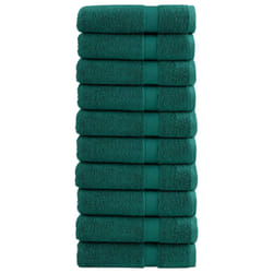 vidaXL Premium Sauna Towels Guest Bath Towel 10 pcs Grey 600gsm 100% Cotton - green, 100 x 150 cm/ 10 pcs