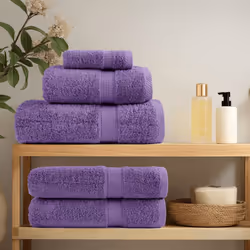 vidaXL Premium Sauna Towels Absorbent Bath Towel 2 pcs Grey 600gsm 100% Cotton - purple, 30 x 50 cm - Additional view 2