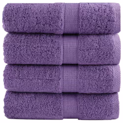 vidaXL Premium Hand Towels Shower Bath Towel Cream 600 gsm 100% Cotton - purple, 30 x 50 cm/ 4 pcs