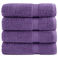 vidaXL Premium Hand Towels Shower Bath Towel Cream 600 gsm 100% Cotton - purple, 70 x 140 cm/ 4 pcs