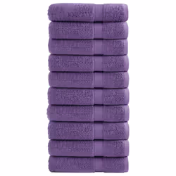 vidaXL Premium Sauna Towels Guest Bath Towel 10 pcs Grey 600gsm 100% Cotton - purple, 100 x 150 cm/ 10 pcs