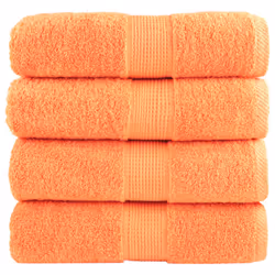 vidaXL Premium Soap Towels Hand Bath Towel 4 pcs Orange 600 gsm 100% Cotton - orange, 30 x 30 cm/ 4 pcs