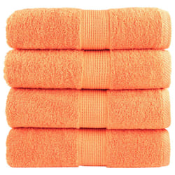 vidaXL Premium Sauna Towels Guest Bath Towel 10 pcs Grey 600gsm 100% Cotton - orange, 30 x 50 cm/ 4 pcs