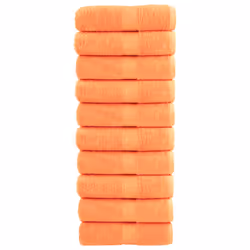 vidaXL Premium Hand Towels Shower Bath Towel Cream 600 gsm 100% Cotton - orange, 30 x 50 cm/ 10 pcs