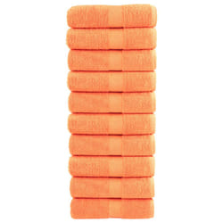 vidaXL Premium Hand Towels Shower Bath Towel Cream 600 gsm 100% Cotton - orange, 30 x 50 cm/ 10 pcs