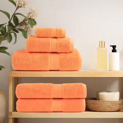 vidaXL Premium Hand Towels Shower Bath Towel Cream 600 gsm 100% Cotton - orange, 30 x 50 cm/ 10 pcs