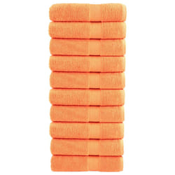 vidaXL Premium Sauna Towels Guest Bath Towel 10 pcs Gold 600gsm 100% Cotton - orange, 50 x 100 cm/ 10 pcs