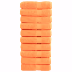 vidaXL Premium Sauna Towels Guest Bath Towel 10 pcs Gold 600gsm 100% Cotton - orange, 100 x 150 cm/ 10 pcs