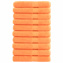 vidaXL Premium Sauna Towels Guest Bath Towel 10 pcs Gold 600gsm 100% Cotton - orange, 100 x 200 cm/ 10 pcs