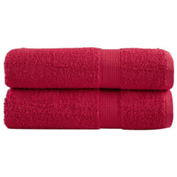 vidaXL Premium Sauna Towels Absorbent Bath Towel 2 pcs Grey 600gsm 100% Cotton - red, 100 x 150 cm