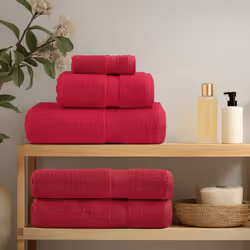 vidaXL Premium Sauna Towels Guest Bath Towel 10 pcs Gold 600gsm 100% Cotton - red, 100 x 150 cm/ 4 pcs - Additional view 2