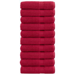 vidaXL Premium Sauna Towels Guest Bath Towel 10 pcs Grey 600gsm 100% Cotton - red, 100 x 150 cm/ 10 pcs