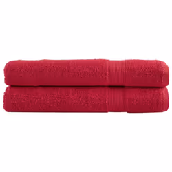 vidaXL Premium Sauna Towels Absorbent Bath Towel 2 pcs Grey 600gsm 100% Cotton - red, 80 x 200 cm