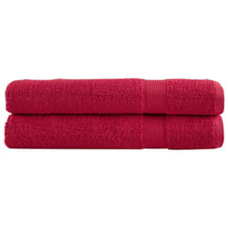 vidaXL Premium Sauna Towels Absorbent Bath Towel 2 pcs Grey 600gsm 100% Cotton - red, 80 x 200 cm