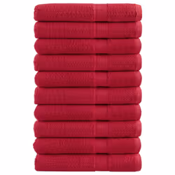 vidaXL Premium Sauna Towels Guest Bath Towel 10 pcs Grey 600gsm 100% Cotton - red, 80 x 200 cm/ 10 pcs