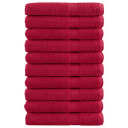 vidaXL Premium Sauna Towels Guest Bath Towel 10 pcs Grey 600gsm 100% Cotton - red, 80 x 200 cm/ 10 pcs
