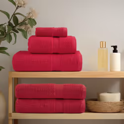 vidaXL Premium Sauna Towels Guest Bath Towel 10 pcs Grey 600gsm 100% Cotton - red, 100 x 200 cm/ 4 pcs - Additional view 2