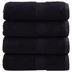 vidaXL Premium Hand Towels Shower Bath Towel Cream 600 gsm 100% Cotton - black, 30 x 50 cm/ 4 pcs