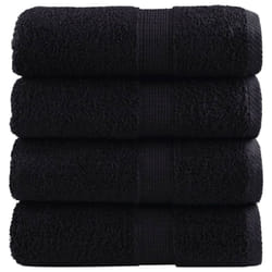 vidaXL Premium Hand Towels Shower Bath Towel Cream 600 gsm 100% Cotton - black, 30 x 50 cm/ 4 pcs