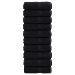 vidaXL Premium Hand Towels Shower Bath Towel Cream 600 gsm 100% Cotton - black, 30 x 50 cm/ 10 pcs