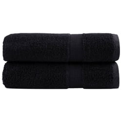 vidaXL Premium Sauna Towels Absorbent Bath Towel 2 pcs Grey 600gsm 100% Cotton - black, 50 x 100 cm