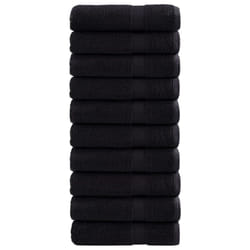vidaXL Premium Sauna Towels Guest Bath Towel 10 pcs Grey 600gsm 100% Cotton - black, 50 x 100 cm/ 10 pcs