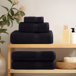 vidaXL Premium Hand Towels Shower Bath Towel Cream 600 gsm 100% Cotton - black, 70 x 140 cm/ 4 pcs