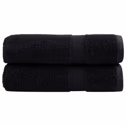 vidaXL Premium Sauna Towels Absorbent Bath Towel 2 pcs Grey 600gsm 100% Cotton - black, 100 x 150 cm