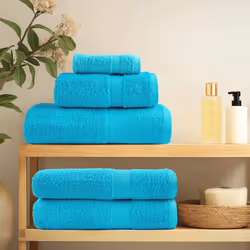 vidaXL Premium Sauna Towels Guest Bath Towel 10 pcs Grey 600gsm 100% Cotton - turquoise, 30 x 30 cm/ 4 pcs - Additional view 2
