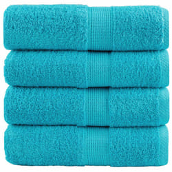 vidaXL Premium Hand Towels Shower Bath Towel Cream 600 gsm 100% Cotton - turquoise, 30 x 50 cm/ 4 pcs