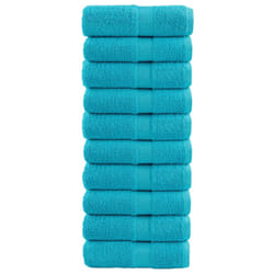 vidaXL Premium Hand Towels Shower Bath Towel Cream 600 gsm 100% Cotton - turquoise, 30 x 50 cm/ 10 pcs
