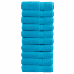 vidaXL Premium Soap Towels Hand Bath Towel 4 pcs Orange 600 gsm 100% Cotton - turquoise, 100 x 150 cm/ 10 pcs