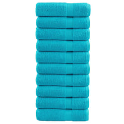 vidaXL Premium Soap Towels Hand Bath Towel 4 pcs Orange 600 gsm 100% Cotton - turquoise, 100 x 150 cm/ 10 pcs