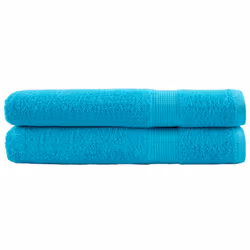 vidaXL Premium Sauna Towels Absorbent Bath Towel 2 pcs Grey 600gsm 100% Cotton - turquoise, 100 x 200 cm