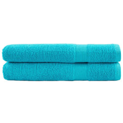 vidaXL Premium Sauna Towels Absorbent Bath Towel 2 pcs Grey 600gsm 100% Cotton - turquoise, 100 x 200 cm