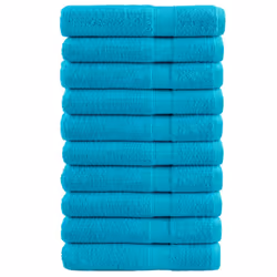 vidaXL Premium Sauna Towels Guest Bath Towel 10 pcs Grey 600gsm 100% Cotton - turquoise, 100 x 200 cm/ 10 pcs