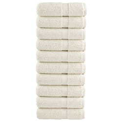 vidaXL Premium Hand Towels Shower Bath Towel Cream 600 gsm 100% Cotton - cream, 30 x 50 cm/ 10 pcs