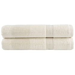 vidaXL Premium Sauna Towels Absorbent Bath Towel 2 pcs Grey 600gsm 100% Cotton - cream, 100 x 200 cm