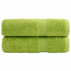 vidaXL Premium Hand Towels Shower Bath Towel Cream 600 gsm 100% Cotton - apple green, 50 x 100 cm/ 2 pcs