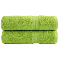 vidaXL Premium Hand Towels Shower Bath Towel Cream 600 gsm 100% Cotton - apple green, 50 x 100 cm/ 2 pcs
