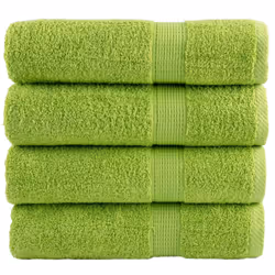 vidaXL Premium Hand Towels Shower Bath Towel Cream 600 gsm 100% Cotton - apple green, 50 x 100 cm/ 4 pcs