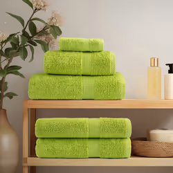 vidaXL Premium Hand Towels Shower Bath Towel Cream 600 gsm 100% Cotton - apple green, 50 x 100 cm/ 4 pcs