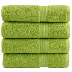 vidaXL Premium Soap Towels Hand Bath Towel 4 pcs Orange 600 gsm 100% Cotton - apple green, 100 x 150 cm/ 4 pcs