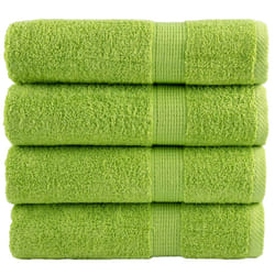 vidaXL Premium Soap Towels Hand Bath Towel 4 pcs Orange 600 gsm 100% Cotton - apple green, 100 x 150 cm/ 4 pcs